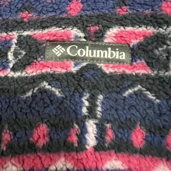 Columbia Women's West Bend Hoodie, Dark Sapphire Stripe Print Size XL Pink/Blue - Picture 3 of 9